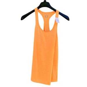 NWT Sexy Basics Hot Orange Tank Top Racerback Style Size Large Semi-Sheer